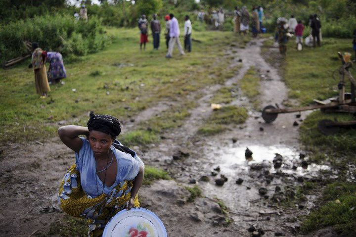 Réfugiée congolaise à la frontière entre l'Ouganda et la province du Nord Kivu (AFP - PHIL MOORE)