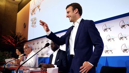 &nbsp; (Le ministre de l'Economie, Emmanuel Macron, invité des 15èmes Rencontres Economiques d'Aix-en-Provence © MaxPPP)