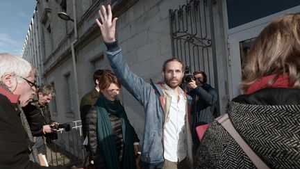 Le militant Jon Palais à l'ouverture de son procès, le 9 janvier 2017 à Dax. (IROZ GAIZKA / STR)