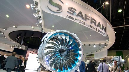 Un réacteur fabriqué par Safran présenté au Salon international de l'aéronautique et de l'espace au Bourget 'Saine-Saint-Denis). Photo d'illustration. (MAXPPP)