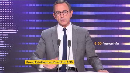 Bruno Retailleau, le président du groupe Les Républicains (LR) au Sénat, était l'invité du 8.30 de franceinfo le 5 juillet 2023. (franceinfo)