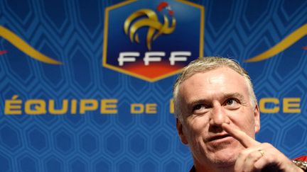 Didier Deschamps, le s&eacute;lectionneur de l'&eacute;quipe de France de football, lors d'une conf&eacute;rence de presse &agrave; Clairefontaine (Yvelines), le 4 mars 2014. (FRANCK FIFE / AFP)