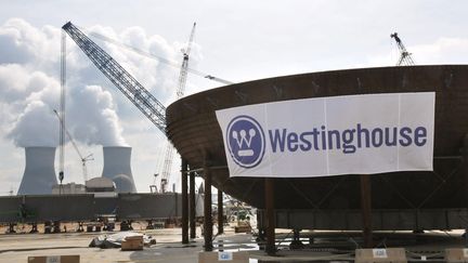 La centrale nucléaire de Vogtle en cours de construction par l'entrepreneur Westinghouse, près d'Augusta (États-Unis). (MAXPPP)