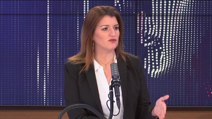 Marlène Schiappa,&nbsp;ministre déléguée chargée de la Citoyenneté était l'invitée du "8h30 franceinfo", mardi 6 avril 2021. (FRANCEINFO / RADIOFRANCE)