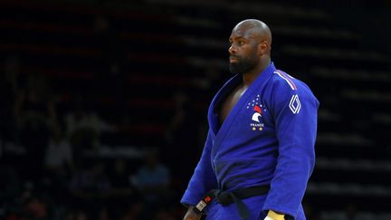 Le judoka français Teddy Riner lors du tournoi de judo du Grand Chelem d'Antalya, à Antalya, le 31 mars 2024. (ONER SAN / AFP)