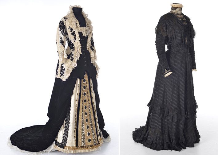 Expo "Caudry et la dentelle, une aventure moderne" : 2 robes d'après midi 1880 et 1890
 (Musée Caudry / P.Auvé)