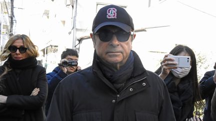 Carlos Ghosn, dans les rues de Tokyo le 8 mars 2019, deux jours après sa libération sous caution. (Kyodo/MAXPPP)