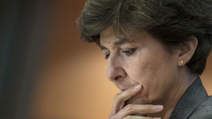 Sylvie Goulard, le 10 octobre 2019, lors de son audition devant le Parlement européen à Bruxelles. (KENZO TRIBOUILLARD / AFP)