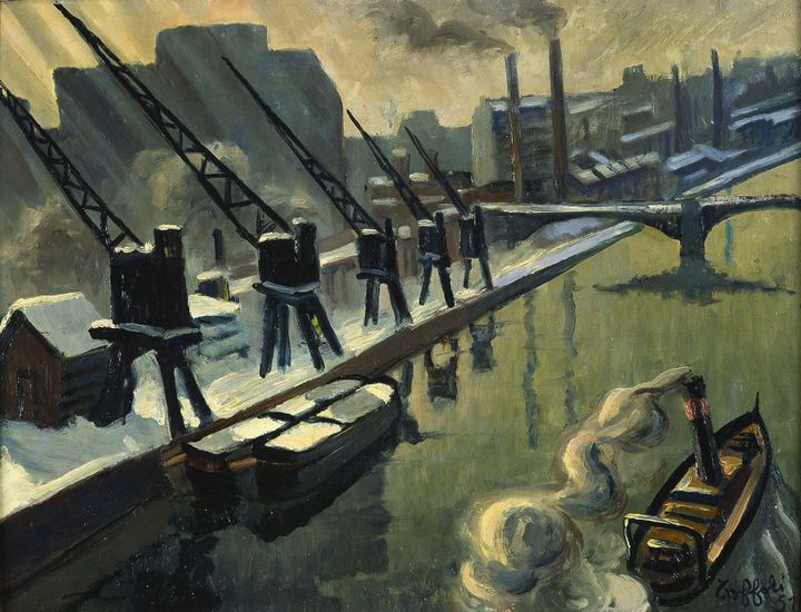 Louis Toffoli, "Quai à Ivry", 1951
 (Musée du Domaine départemental, Sceaux)