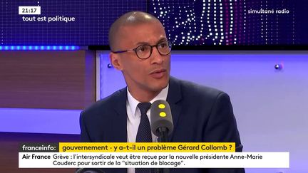 Karim Bouamrane, porte-parole du Parti socialiste, invité de "Tout est politique" le 18 mai 2018 sur franceinfo. (FRANCEINFO / RADIOFRANCE)