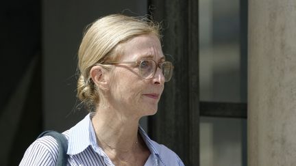 La secrétaire d'Etat chargée de l'Enfance, Charlotte Caubel, devant le Palais de l'Elysée à Paris, le 14 juin 2022. (DANIEL PIER / NURPHOTO)