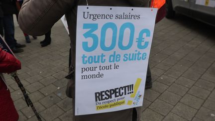 Une manifestation d'enseignants à Amiens, Picardie, en janvier 2023. (FRED HASLIN / MAXPPP)