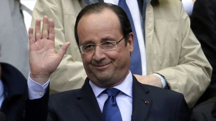 Fran&ccedil;ois Hollande le 3 mai 2014, au Stade de France, pour la finale de la Coupe de France. (KENZO TRIBOUILLARD / AFP)