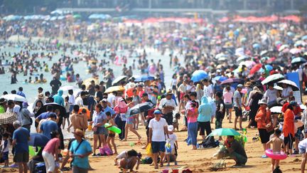 La plage de Qingdao dans l'est de la Chine, Le 14 juillet 2018. (- / AFP)