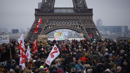 Le cortège parisien, dimanche 21 janvier. (YOAN VALAT / MAXPPP)