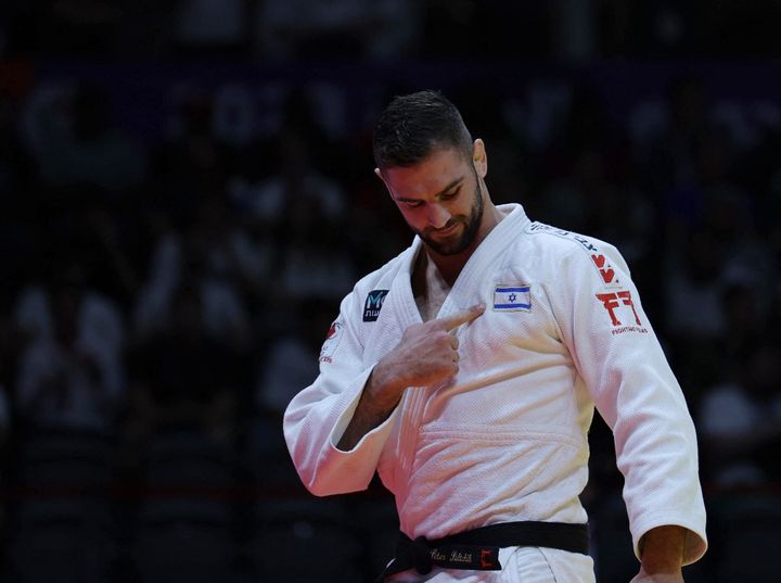 Peter Paltchik, aux championnats du monde de judo à Doha, au Qatar, le 12 mai 2023. (HIROTO SEKIGUCHI / YOMIURI / AFP)