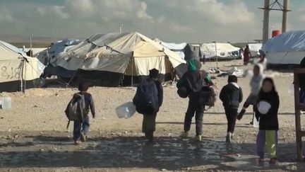 Des enfants dans le camp d'Al-Hol, en Syrie, en février 2019. (FRANCE 2)