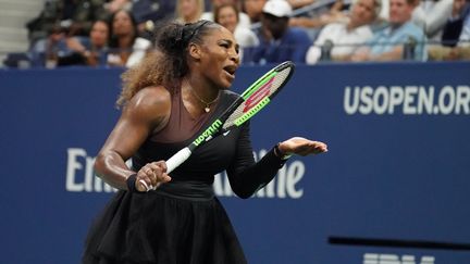 Serena Williams lors de la finale de l'US Open, le 8 septembre 2018 à New York. (TIMOTHY A. CLARY / AFP)