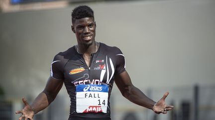 Mouhamadou Fall est le seul sprinteur à avoir été retenu pour les championnats du monde 2022 d'Eugene (Etats-Unis). (ROMAIN LAFABREGUE / AFP)