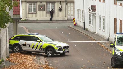 En Norvège, un homme a tué cinq personnes et en a blessé deux autres à Kongsberg, dans le sud du pays, jeudi 14 octobre. Cette attaque à l'arc a été perpétrée dans plusieurs endroits de la ville. (CAPTURE ECRAN FRANCE 2)