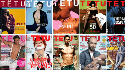 Quelques couvertures du magazine gay "T&ecirc;tu", dont la liquidation judiciaire pourrait &ecirc;tre prononc&eacute;e jeudi 23 juillet 2015. (TÊTU)