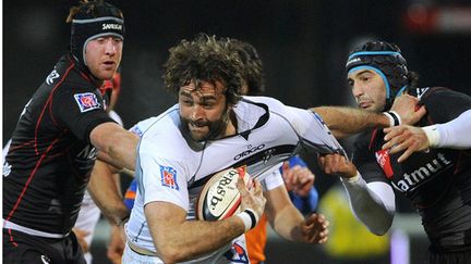 Horacio Agulla (Brive) à la lutte avec Alexandre Audebert (Clermont)