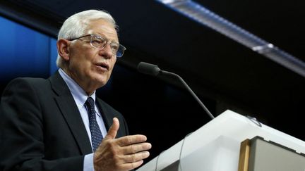 Le haut représentant de l'Union européenne pour les Affaires étrangères et la Politique de sécurité, Josep Borrell, à Bruxelles (Belgique), le 12 juillet 2021. (VALERIA MONGELLI / HANS LUCAS / AFP)