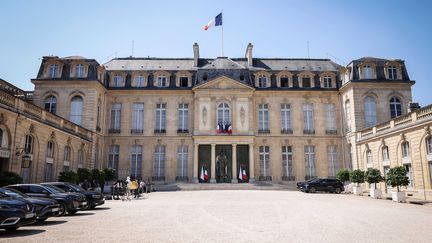 Le perron de l'Elysée sera désormais flanqué de vraies rampes pour les personnes handicapées. (LUC NOBOUT / MAXPPP)