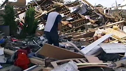 Les ruines du villages de Haumont (Nord) après le passage de la tornade dans la nuit du 3 au 4 août 2008 (© France 2)