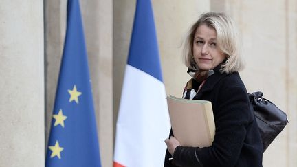 Barbara Pompili, sur les marches de l'Élysée, le 25 avril 2016. (STEPHANE DE SAKUTIN / AFP)