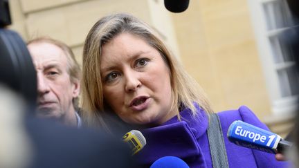 Carole Couvert, la pr&eacute;sidente de la CFE-CGC, le 27 janvier 2014 &agrave; Paris. (BERTRAND GUAY / AFP)