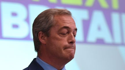 Le président de l'Ukip, Nigel Farage, annonce sa démission, le 4 juillet 2016, à Londres. (BEN STANSALL / AFP)