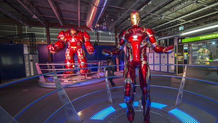 Un costume d'Iron Man visible à l'exposition Marvel Avengers S.T.A.T.I.O.N. à Toronto, Canada, le 19 novembre 2020. (ZOU ZHENG / XINHUA)