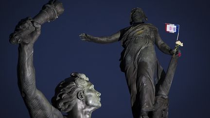 Place de la R&eacute;publique &agrave; Paris, le dimanche 11 janvier 2015, lors de la marche r&eacute;publicaine. (JOEL SAGET / AFP)