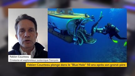 L'explorateur et cinéaste Fabien Cousteau, invité de franceinfo vendredi 25 janvier 2019. (FRANCEINFO)