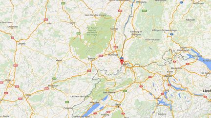 Un jeune collégien de 12 ans a été tué par balle à&nbsp;Hégenheim (Haut-Rhin), lundi 16 novembre 2015.&nbsp; (GOOGLEMAPS / FRANCETV INFO)