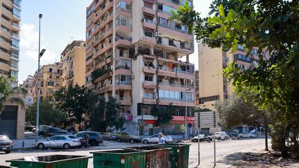 L'immeuble du quartier de Cola, en plein centre ville de Beyrouth, le 30 septembre 2024. (SYLVAIN ROSTAING / LE PICTORIUM / MAXPPP)