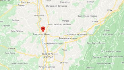 L'homme a eu un premier accident sur l'A7 un peu avant la commune de Tain-l'Hermitage. (CAPTURE D'ECRAN GOOGLE MAPS)