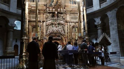 Le tombeau du Christ au Saint-Sépulcre, à Jérusalem.
 (Thomas Coex / AFP)