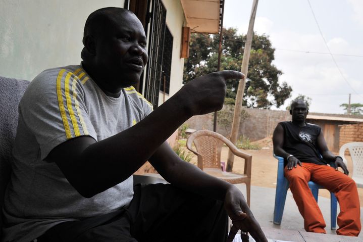 Patrice Edouard Ngaissona, ancien ministre de la Jeunesse et des Sports du r&eacute;gime de Fran&ccedil;ois Boziz&eacute;, et aujourd'hui coordinateur politique des milices anti-balakas, le 2 f&eacute;vrier 2014, &agrave; Bangui. (ISSOUF SANOGO / AFP)