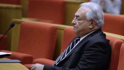 L'ancien directeur du Fonds mon&eacute;taire international, Dominique Strauss-Kahn, au S&eacute;nat, le 26 juin &agrave; Paris. (MARTIN BUREAU / AFP)