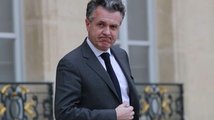 Le ministre de la Transition écologique, Christophe Béchu, quitte l'Elysée, le 22 février 2023, après le Conseil des ministres. (ALFONSO JIMENEZ / SHUTTERSTOCK / SIPA)