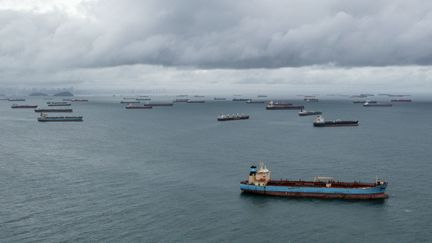 Le canal de Panama, le 23 août 2023. (LUIS ACOSTA / AFP)