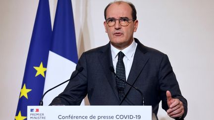 Le Premier ministre Jean Castex, lors de sa conférence de presse du 12 novembre 2020 à Paris. (LUDOVIC MARIN / POOL)