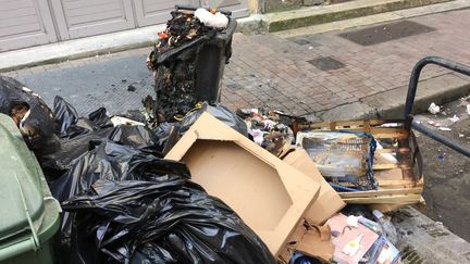 &nbsp; (Des poubelles éventrées dans le centre de Bordeaux  © Radio France - Pauline Pennanec'h)