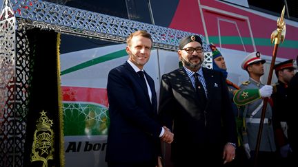 Emmanuel Macron (left) and Mohammed VI, the King of Morocco, during an official visit to Tangier, on November 15, 2018, in Morocco. (CHRISTOPHE ARCHAMBAULT / POOL / AFP)