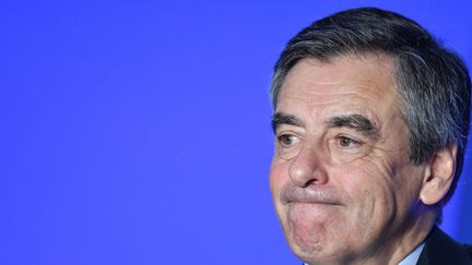 François Fillon, le 13 mars 2017 à Paris, lors de la présentation de son programme.&nbsp; (DAVID NIVIERE/SIPA)