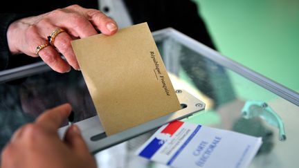 Le bulletin au nom de Mich&egrave;le Alliot-Marie barr&eacute; d'un "Ben Ali" a &eacute;t&eacute; comptabilis&eacute; dans les nuls, lors du second tour des l&eacute;gislatives le 17 juin 2012. (PHILIPPE HUGUEN / AFP)