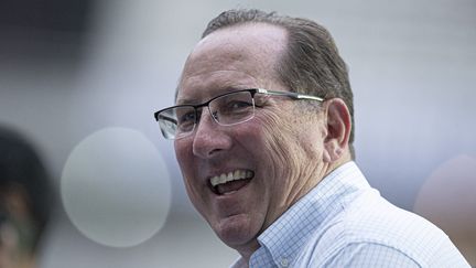 John Textorn, actionnaire majoritaire de Botafogo, lors d'un match de championnat de son équipe contre Fortaleza au Maracana, le 15 mai 2022, à Rio de Janeiro (Brésil). (JORGE RODRIGUES / AFP)