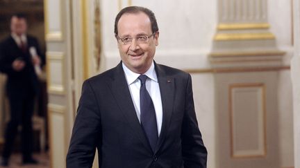 Fran&ccedil;ois Hollande, le 1er mai 2013, au palais de l'Elys&eacute;e.&nbsp; (YOAN VALAT / AFP)